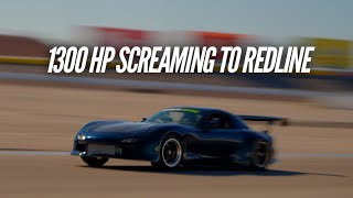 The AWD 4 Rotor RX-7 Tears up Tires on the Track while filming Banging Gears