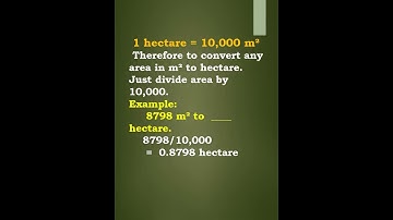 Conversion of area in metre square to hectare