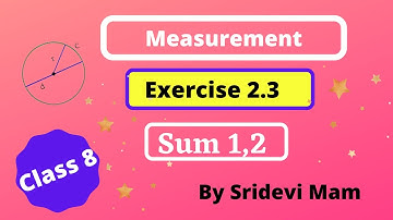 TN class 8 maths chapter 2 measurements exercise 2.3 sum 1,2 8th std tamil full book new syllabus