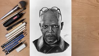 #43 Drawing Samuel L. Jackson / 사무엘 L.잭슨 / Nick Fury / 닉 퓨리 / Pencle drawing / Time-lapse