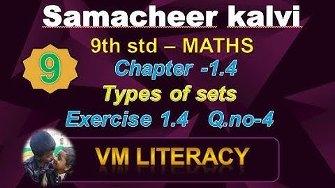TN 9th maths set language/ types of sets /exercise 1.4 question no 4 samacheer kalvi