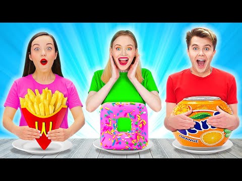 GEOMETRIC SHAPE FOOD CHALLENGE || Last To STOP Eating Funky Gross Impossible Wins By 123 GO! TRENDS