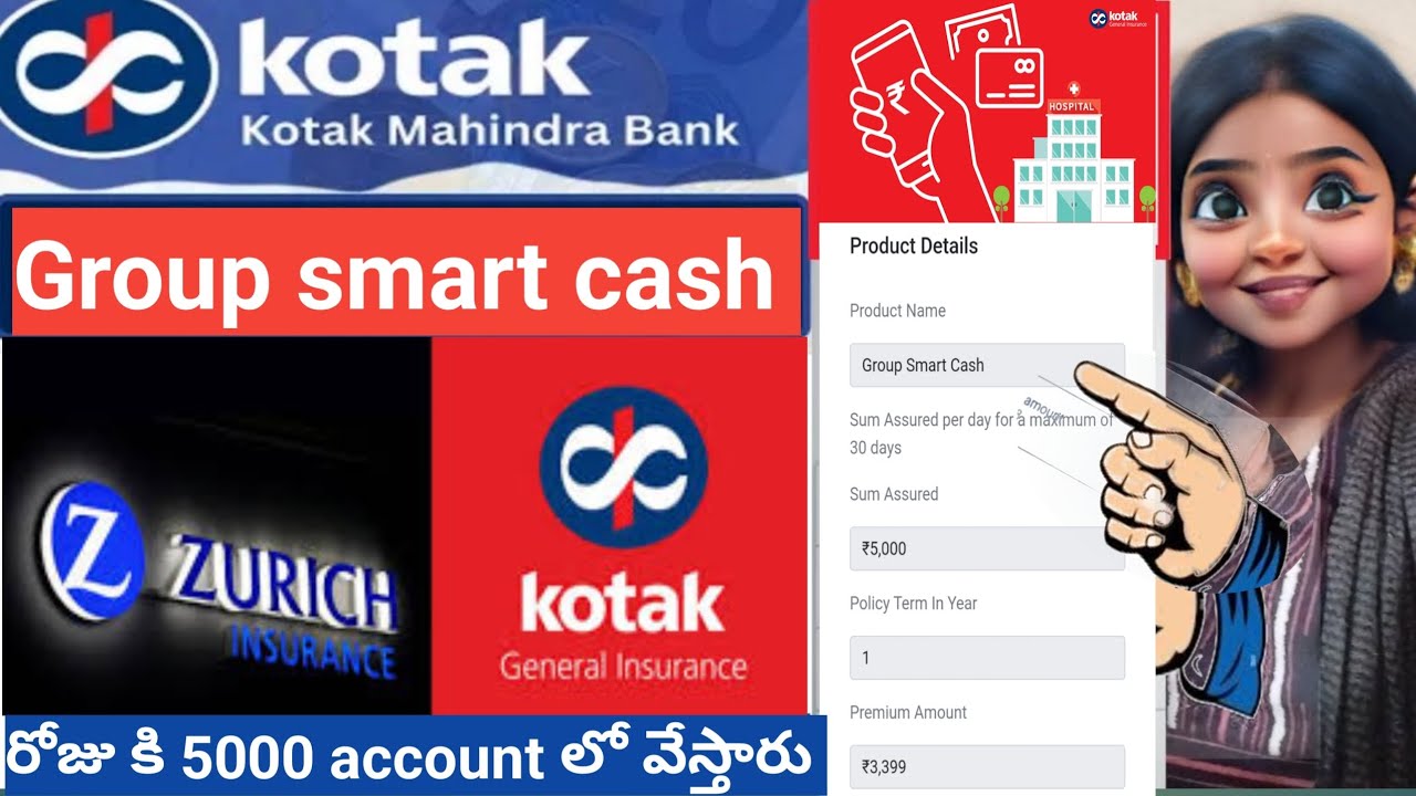 kotak Group smart cash policy in telugu 2025 | health insurance | zurichkotak811