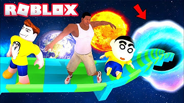 SHINCHAN and FRIENDS FOUND A ROAD TO SPACE IN ROBLOX with SUPER HEROES!