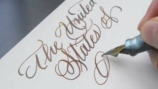Calligraphy with flex nib fountain pens