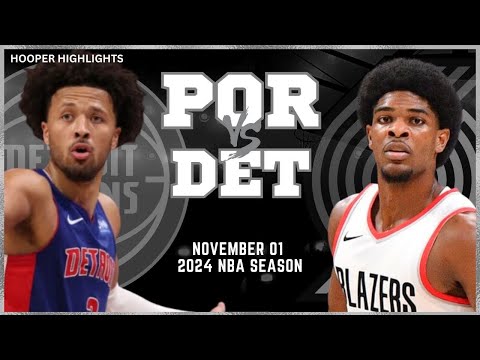 Portland Trail Blazers vs Detroit Pistons Full Game Highlights | Nov 1 | 2024 NBA Season