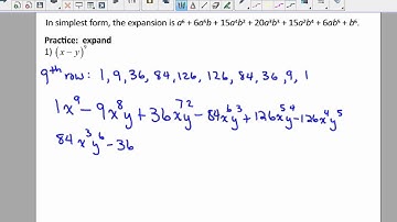 Algebra 2 Lesson 5 7 The Binomial Theorem