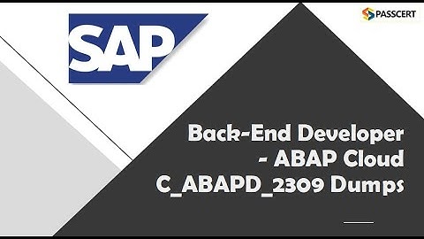 Back-End Developer - ABAP Cloud C_ABAPD_2309 Dumps