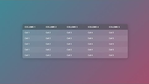 Design A Table Using Only Html & Css