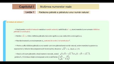 Capitolul 1 // Lecția 1 - Rădăcina pătrată a pătratului unui număr natural (Clasa a 7-a)