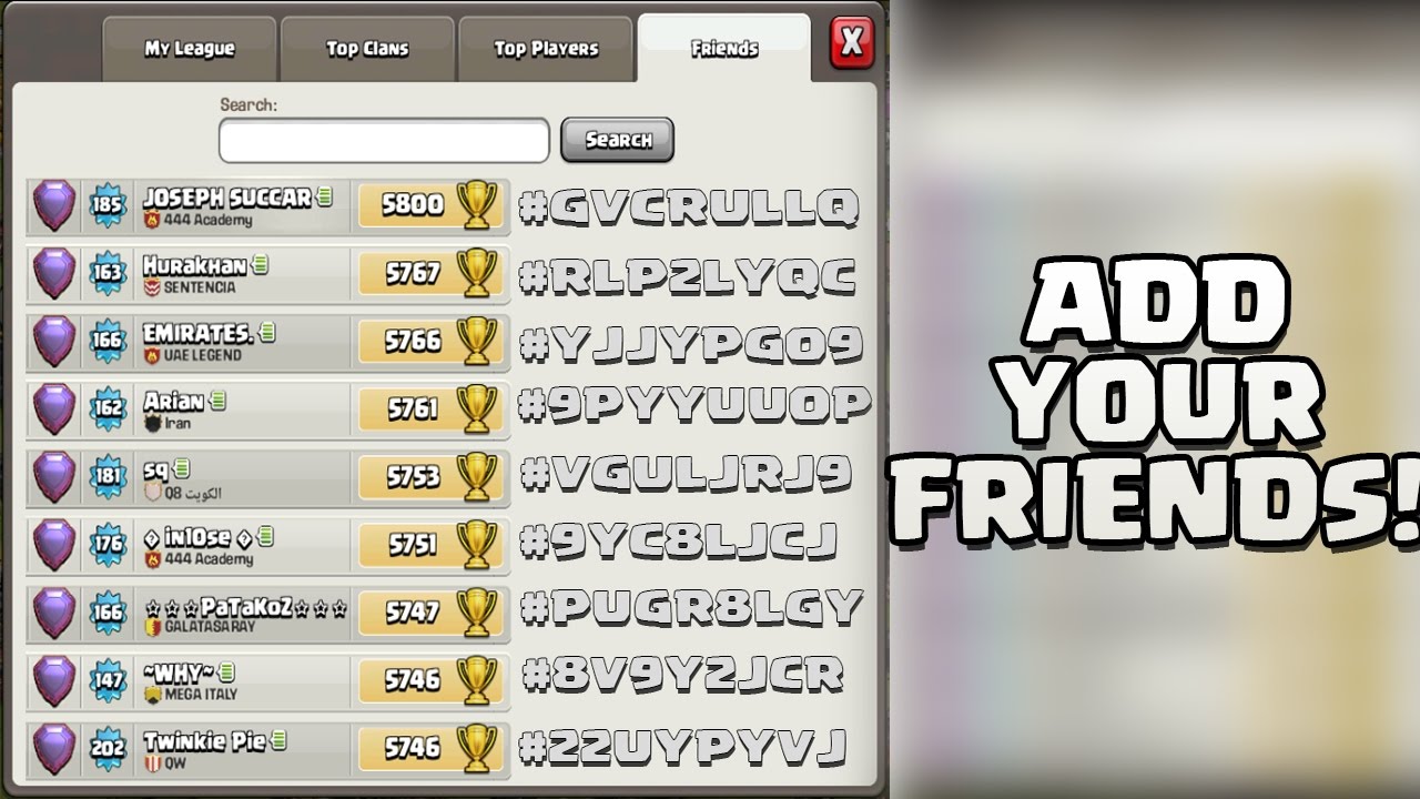 ADD YOUR FRIENDS IN CLASH OF CLANS! - Update Recap! - YouTube
