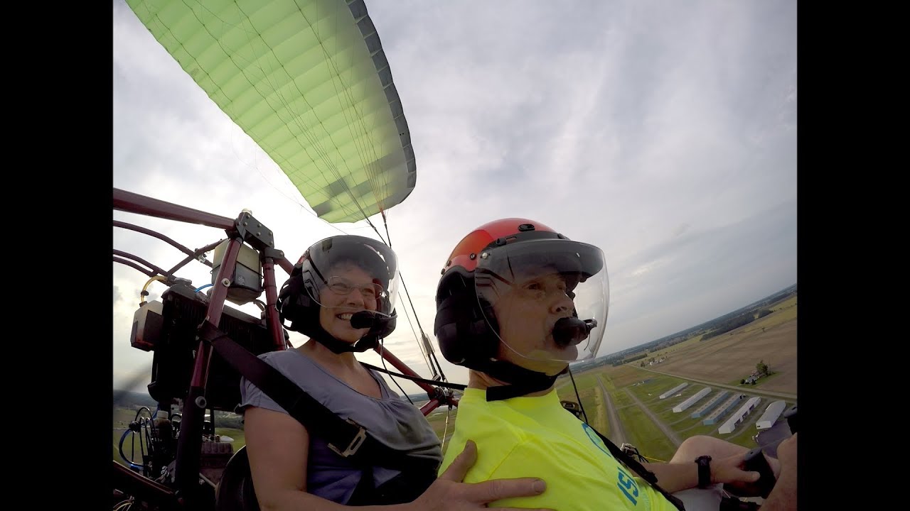 Sally's First Powered Parachute Flight - 6-6-19 - YouTube