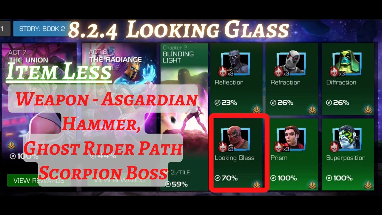 MCOC | 8.2.4 | Weapon - Asgardian Hammer | Scorpion Boss | Looking Glass | Item less |