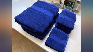 Amazon Basics 6-Piece Fade-Resistant Cotton Bath Towel Set - Navy Blue review