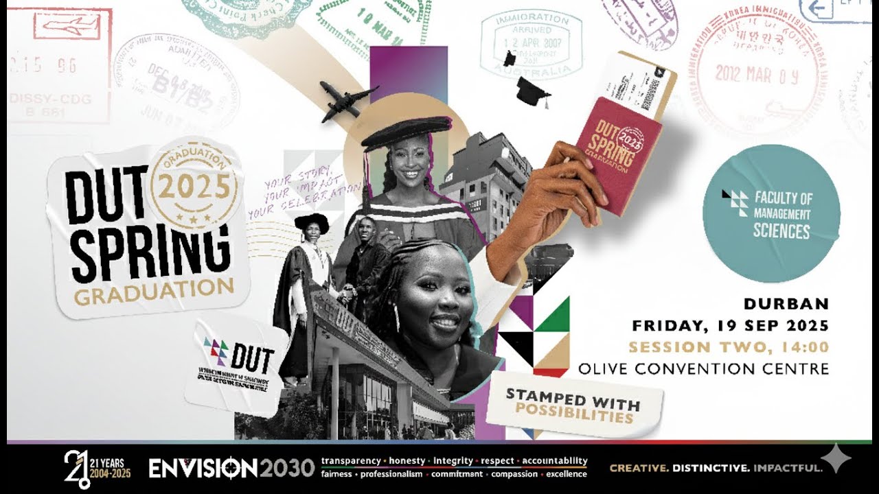 DUT Spring Graduation 25 - Faculty of Management Sciences   -  Friday 19th September 2025 -  2pm