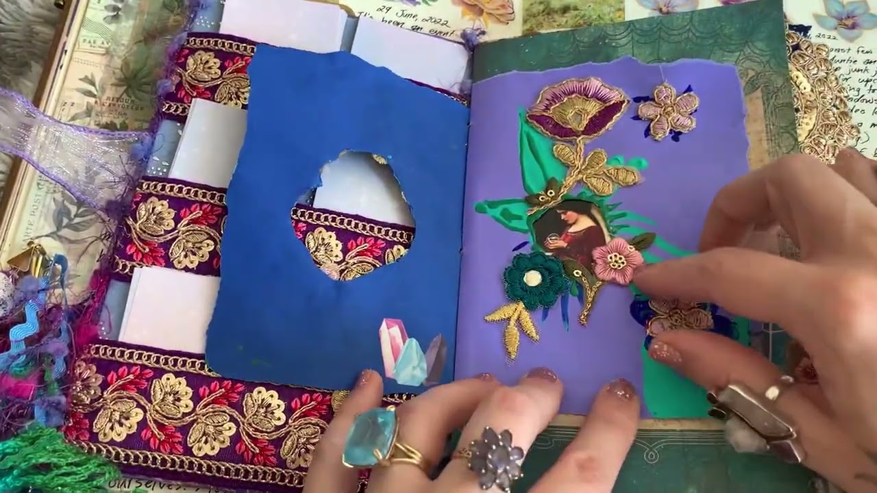 The Crystal Healer: A Junk Journal Book of Shadows full of Gemstones, Suns, Moons and Magic (SOLD!)