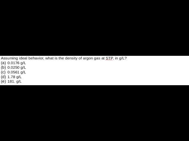 What Is The Density Of Argon Gas At Stp Youtube What Is The Density Of Argon Gas At Stp Youtube
