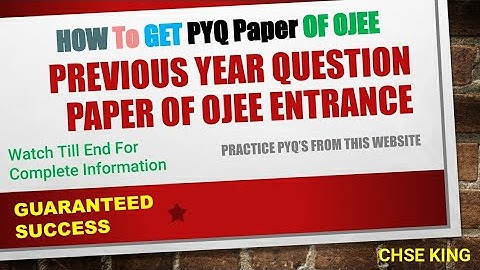 Previous year question paper for Ojee Entrance | #Ojee2022 #chseking