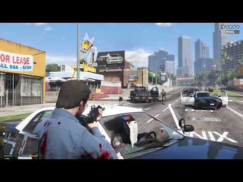 GTA 5 - Fight With Madrazo Cartel + Ten Star Escape