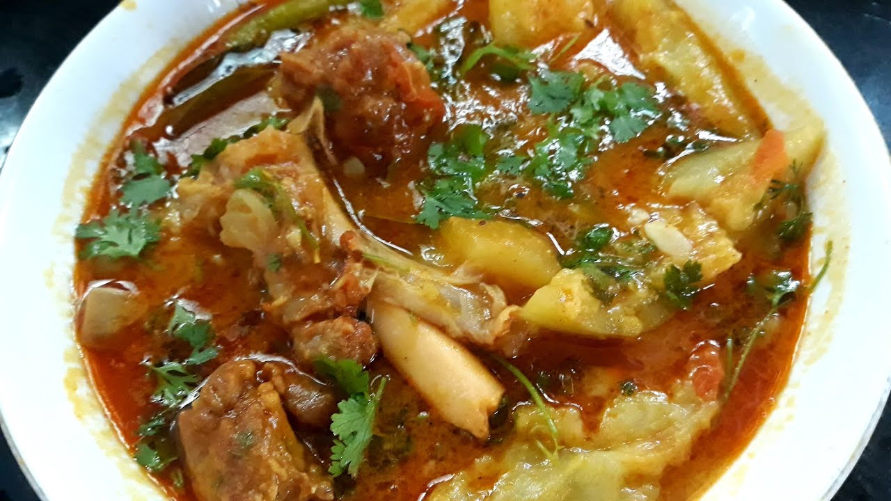 Hyderabadi mutton kaddu ka dalcha recipe in urdu hindi
