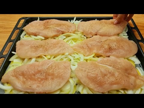 Hähnchenfilet auf Zwiebeln legen und ein köstliches Abendessen kochen❗ In nur 10 Minuten! #339