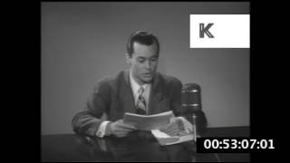1930s, 1940s USA News Reporter Reading Bulletin