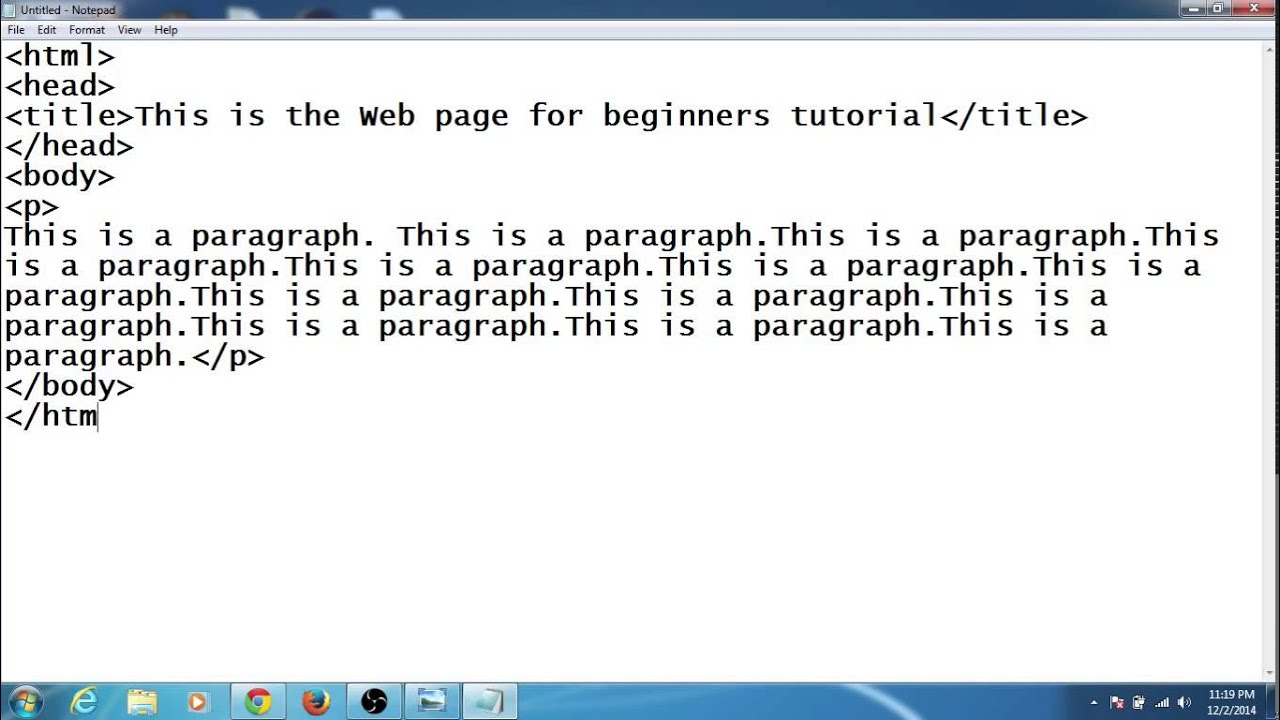 how to make a web page with notepad