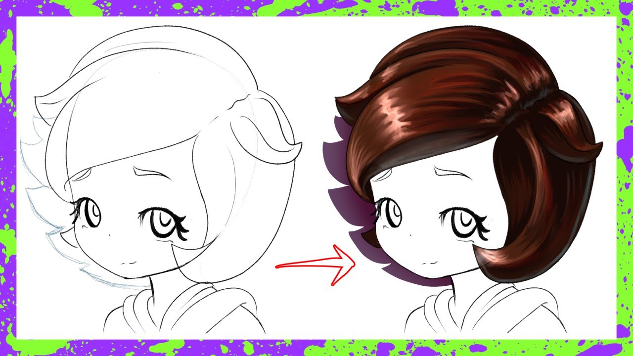 Как покрасить волосы в стиле аниме | Краткое руководство по цифровому искусству