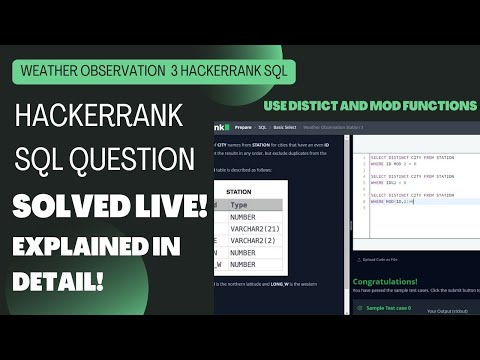 Hackerrank SQL Solved - WEATHER OBSERVATION 3| #learnsql  Queries| #hackerranksolutions #sqlqueries