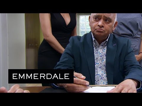 Emmerdale - Rishi Reluctantly Signs His Factory Share Over to Kim