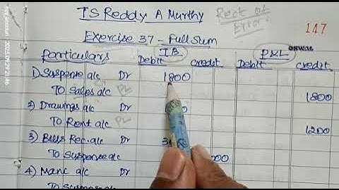 Exercise 37. Rectifica of Errors. TS Reddy A Murthy. #bcomaccounting #rectificationoferrors #repeat
