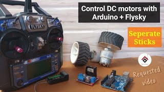 Control DC motors using Flysky and Arduino | With separate sticks [For PAN & TILT] Arduino + Flysky