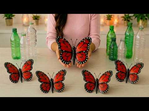 Transform Plastic bottles Into a Beautiful Butterflies! DIY Butterfly Craft #plasticbottlecraft