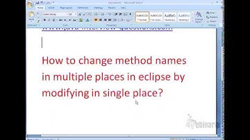 Eclipse Tutorial 2: How to rename a method in eclipse which is referred in multiple places
