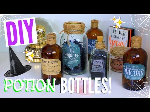 DIY Halloween Potion Bottle Decorations! Cheap + Easy! - DIY Halloween Potion Bottle Decorations! Cheap + Easy!