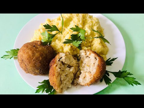 ქათმის და ბრინჯის ბურთულები ფეტვით • Chicken and Rice Balls with Millet