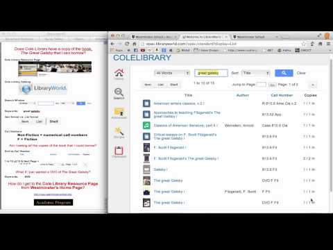 Library World: Cole Library Catalog Tutorial
