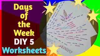 Days of the week Worksheet || worksheets for days of the week || easy worksheets