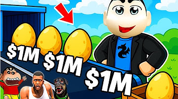 SHINCHAN NOOB vs PRO vs HACKER in EGG FACTORY TYCOON ROBLOX with FRANKLIN & CHOP | DREAM SQUAD