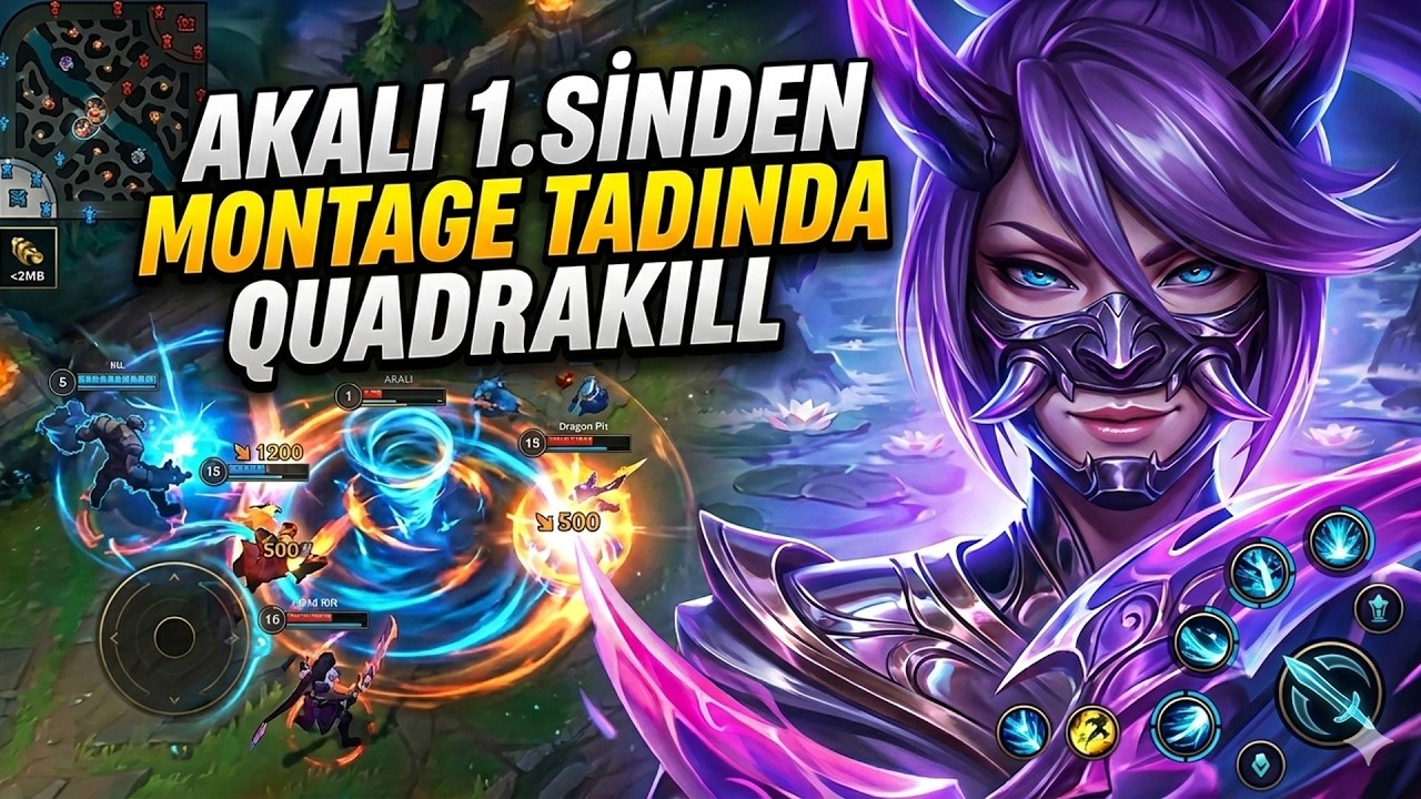 İZLEDİĞİNİZ TÜM MAÇLARI UNUTUN! EFSANE QUADRA KILL AKALI Wild Rift