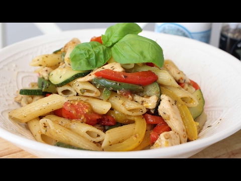 Rezept - PASTA Mit Gemüse Und Hähnchen | MEDITERRANE NUDELPFANNE