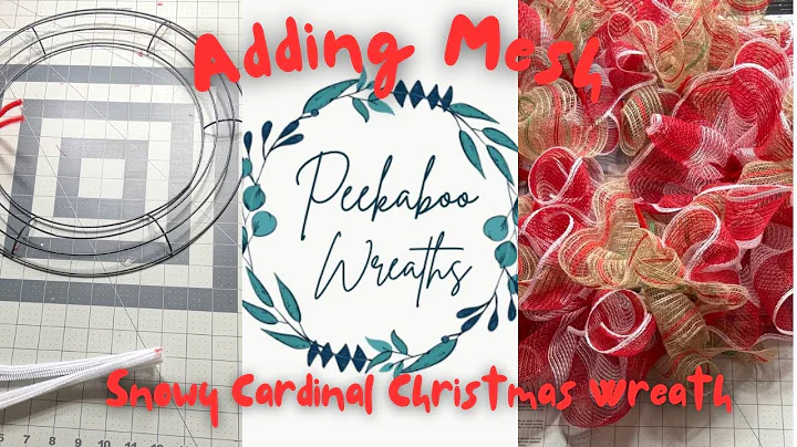 Adding Mesh to a Beautiful Snowy Cardinal Winter Wreath | DIY Christmas Wreath Tutorial