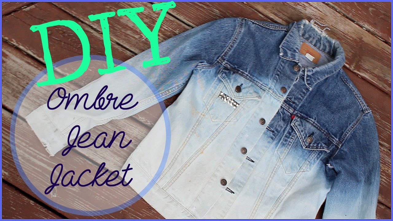 Ombre Gradient Distressed Denim Jacket