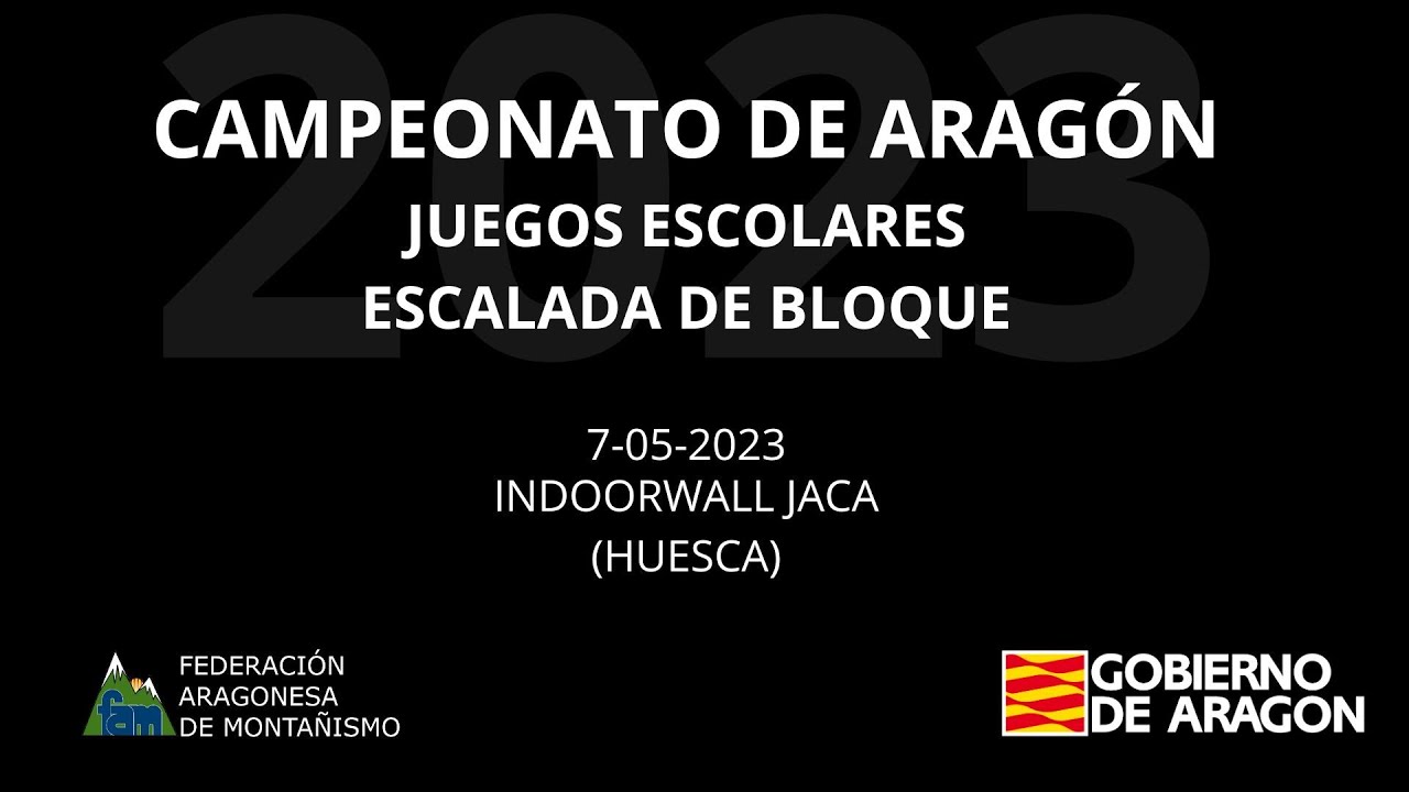 CAMPEONATO DE ARAGÓN DE JJEE DE ESCALADA EN BLOQUE 2023