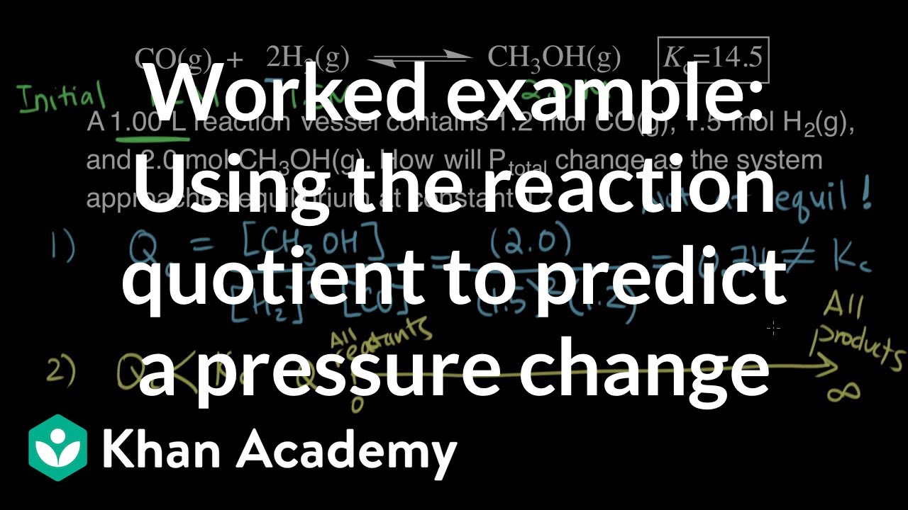 Using The Reaction Quotient To Predict A Pressure Change Worked Example Video Khan Academy