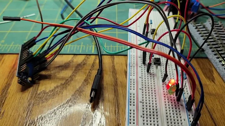 Kato turnout with LED indicator lights.