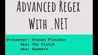 Advanced: Regex with .NET Profile