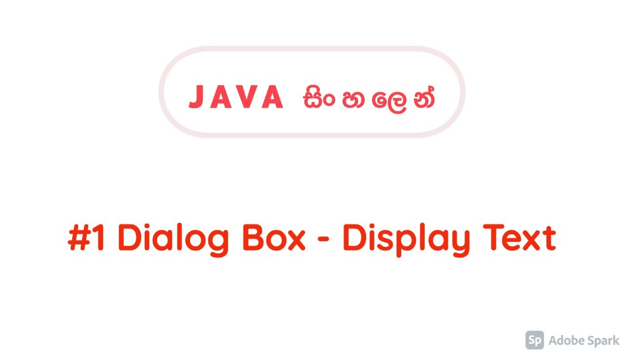 Java Dialog Box - Display a Text - YouTube