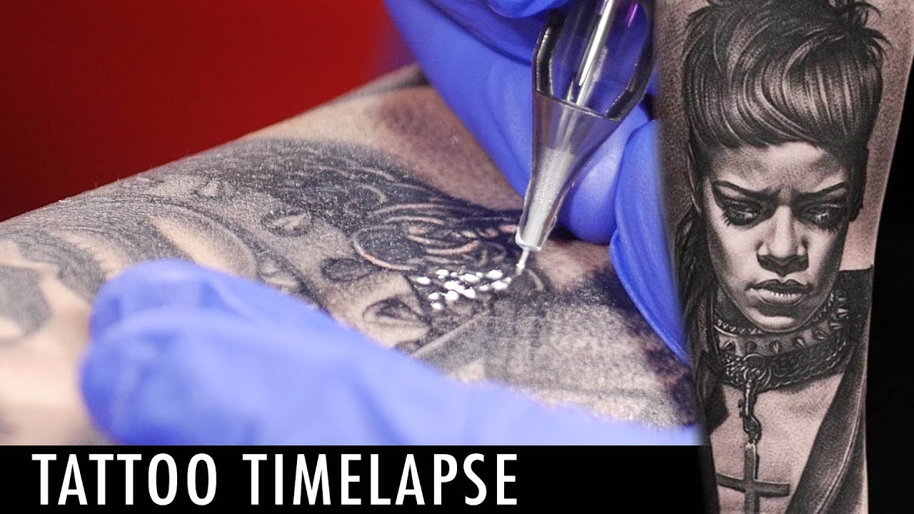 Rihanna Tattoo Timelapse - Dmitry Troshin