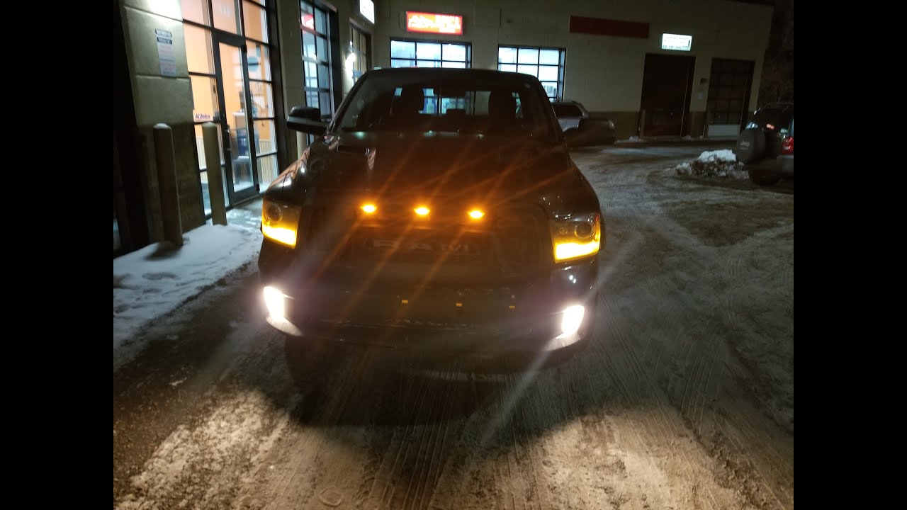 How To Connect Front Bumper Grille LED Light on 2013-2017 Dodge Ram HEMI  5.7L With Headlight